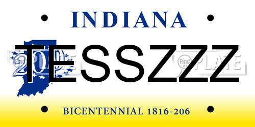 TESSZZZ Indiana License Plate