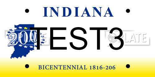 TEST3 Indiana License Plate