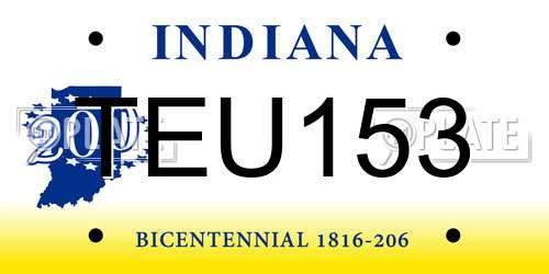 TEU153 Indiana License Plate