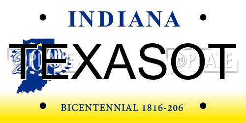 TEXASOT Indiana License Plate
