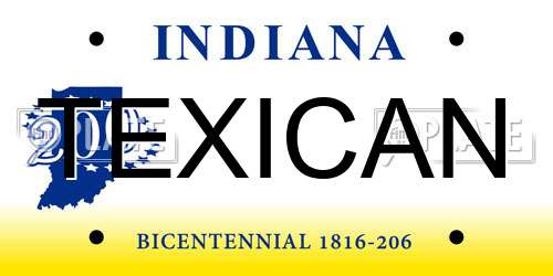 TEXICAN Indiana License Plate