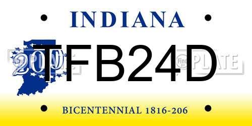 TFB24D Indiana License Plate