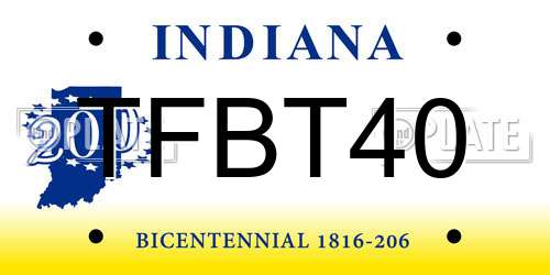 TFBT40 Indiana License Plate