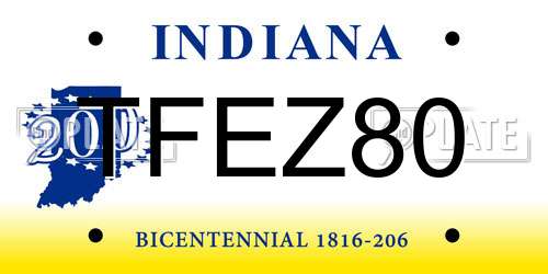 TFEZ80 Indiana License Plate