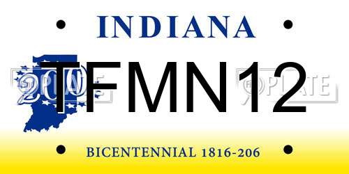 TFMN12 Indiana License Plate