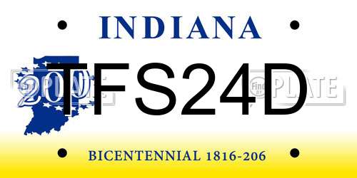 TFS24D Indiana License Plate