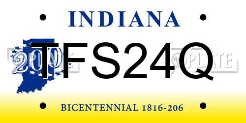 TFS24Q Indiana License Plate