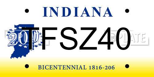TFSZ40 Indiana License Plate