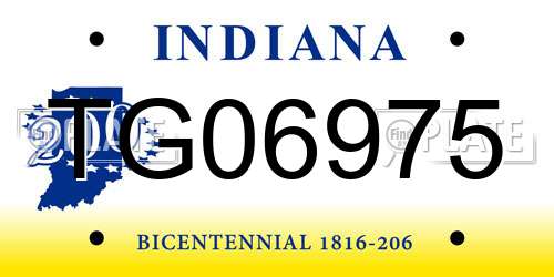 TG06975 Indiana License Plate