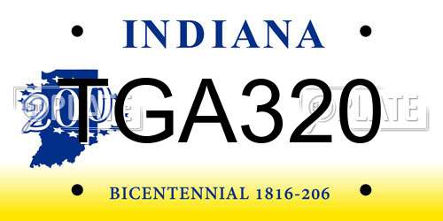 TGA320 Indiana License Plate