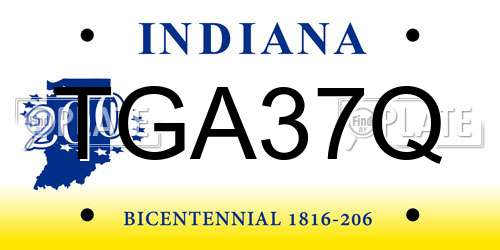 TGA37Q Indiana License Plate