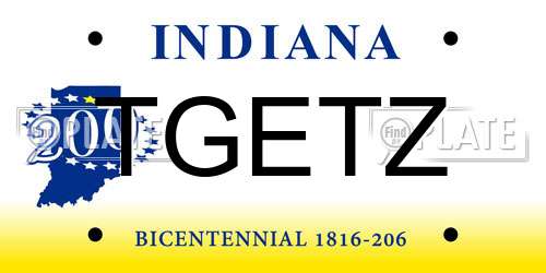 TGETZ Indiana License Plate