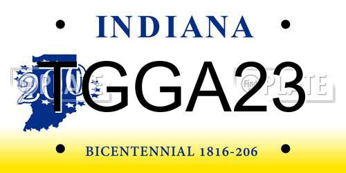 TGGA23 Indiana License Plate