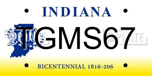 TGMS67 Indiana License Plate