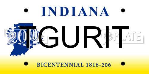 TGURIT Indiana License Plate