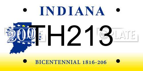 TH213 Indiana License Plate
