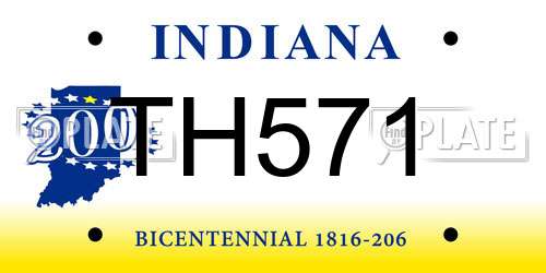 TH571 Indiana License Plate