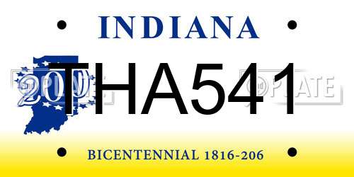 THA541 Indiana License Plate