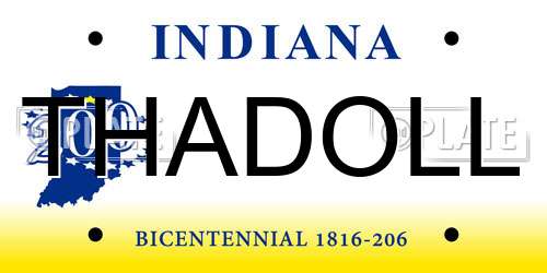 THADOLL Indiana License Plate