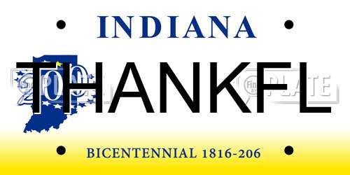 THANKFL Indiana License Plate