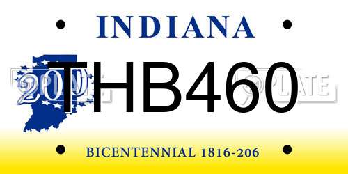 THB460 Indiana License Plate