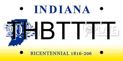 THBTTTT Indiana License Plate