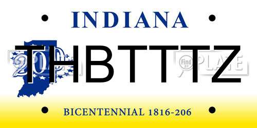 THBTTTZ Indiana License Plate