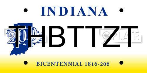THBTTZT Indiana License Plate