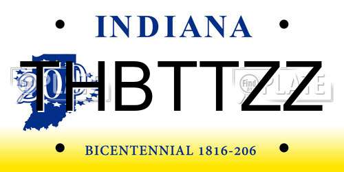 THBTTZZ Indiana License Plate