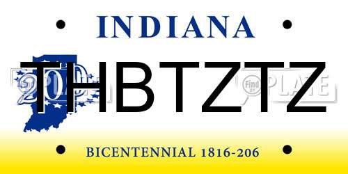 THBTZTZ Indiana License Plate