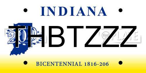 THBTZZZ Indiana License Plate
