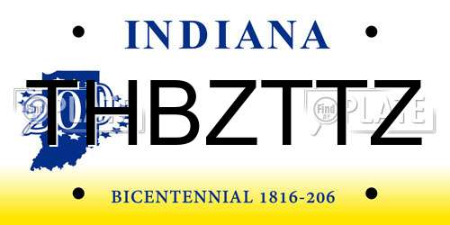THBZTTZ Indiana License Plate