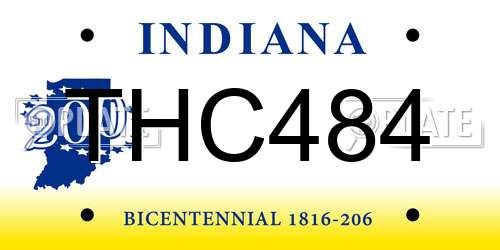 THC484 Indiana License Plate