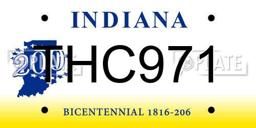THC971 Indiana License Plate