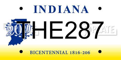 THE287 Indiana License Plate