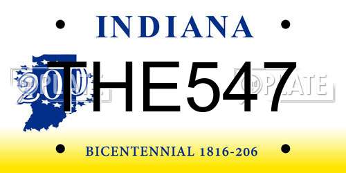 THE547 Indiana License Plate