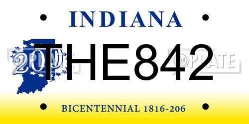 THE842 Indiana License Plate