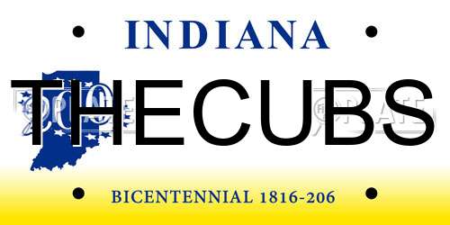THECUBS Indiana License Plate