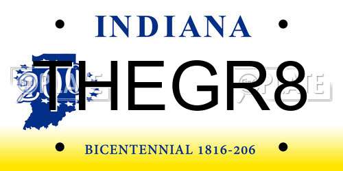 THEGR8 Indiana License Plate