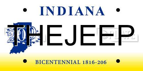 THEJEEP Indiana License Plate