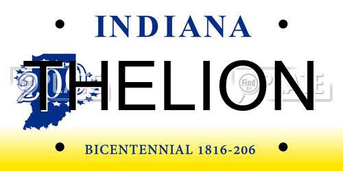 THELION Indiana License Plate