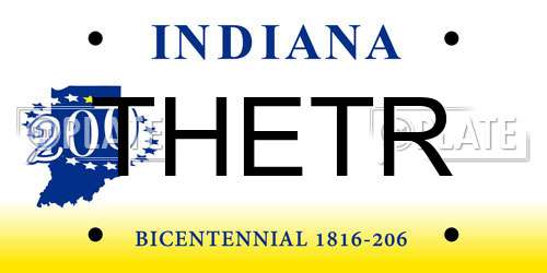 THETR Indiana License Plate