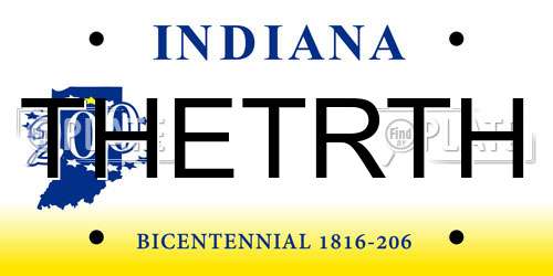 THETRTH Indiana License Plate
