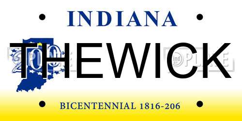 THEWICK Indiana License Plate