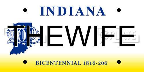 THEWIFE Indiana License Plate