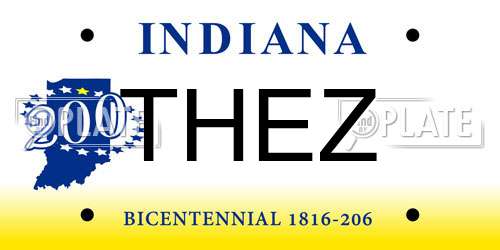 THEZ Indiana License Plate