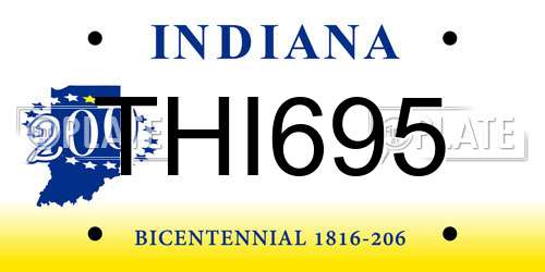 THI695 Indiana License Plate