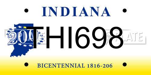 THI698 Indiana License Plate