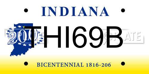 THI69B Indiana License Plate