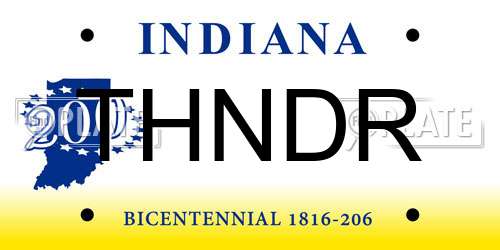 THNDR Indiana License Plate